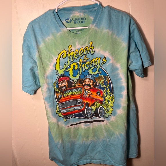 Cheech & Chong  Tie-Dye T-Shirt - Blue - Picture 1 of 2